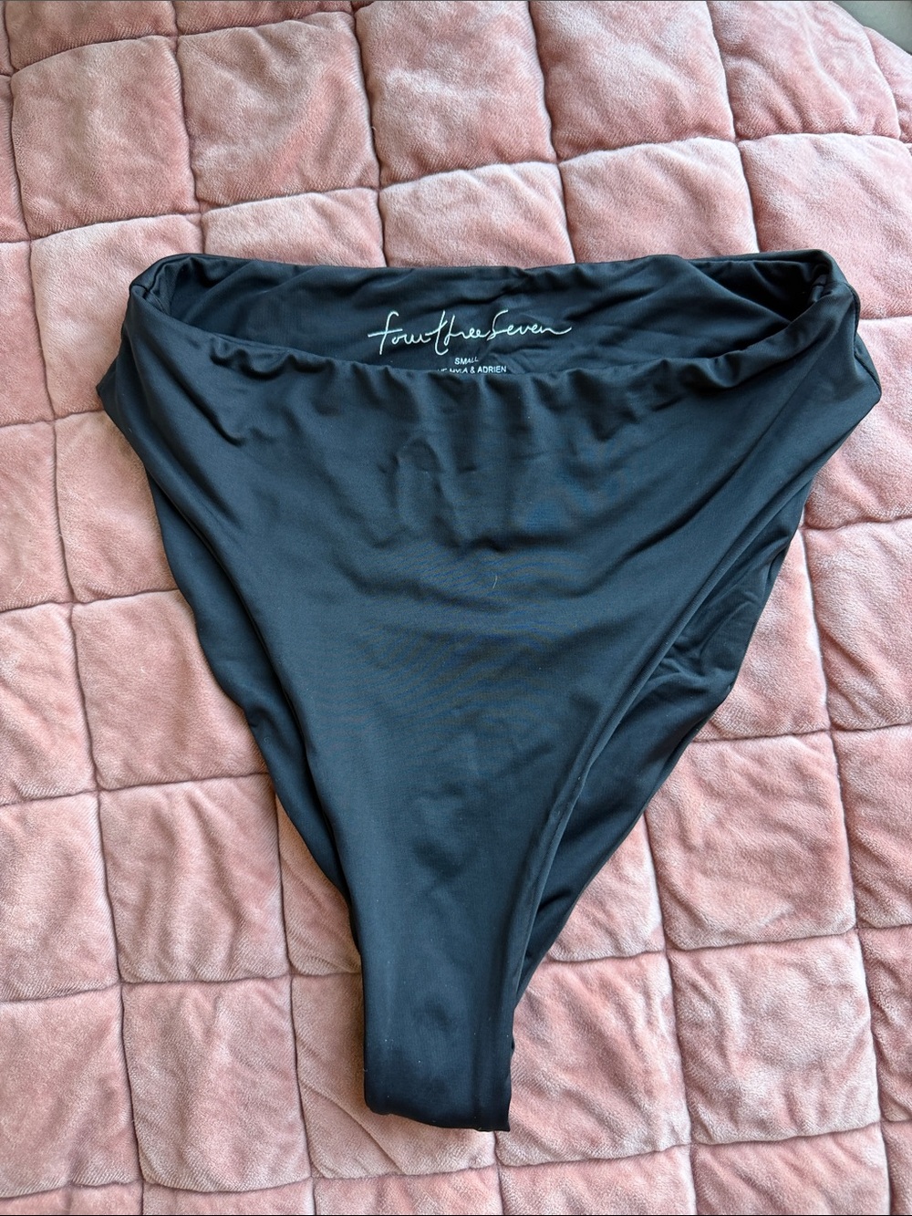 fourthreeseven High-Waist Bikini Bottom in Black